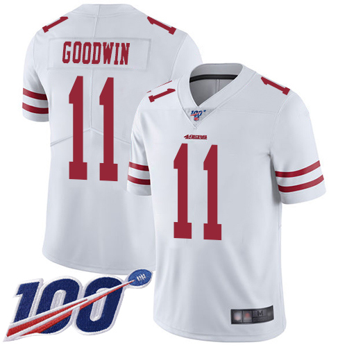 San Francisco 49ers Limited White Men #11 Marquise Goodwin Road NFL Jersey 100th Vapor Untouchable